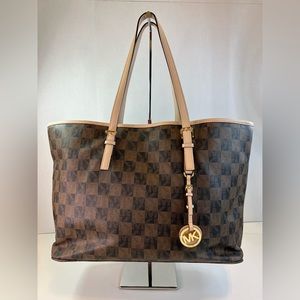 Michael Kors Brown and Tan Tote Bag